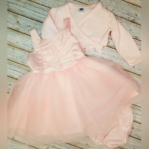 Janie & Jack satin & tulle dress set
